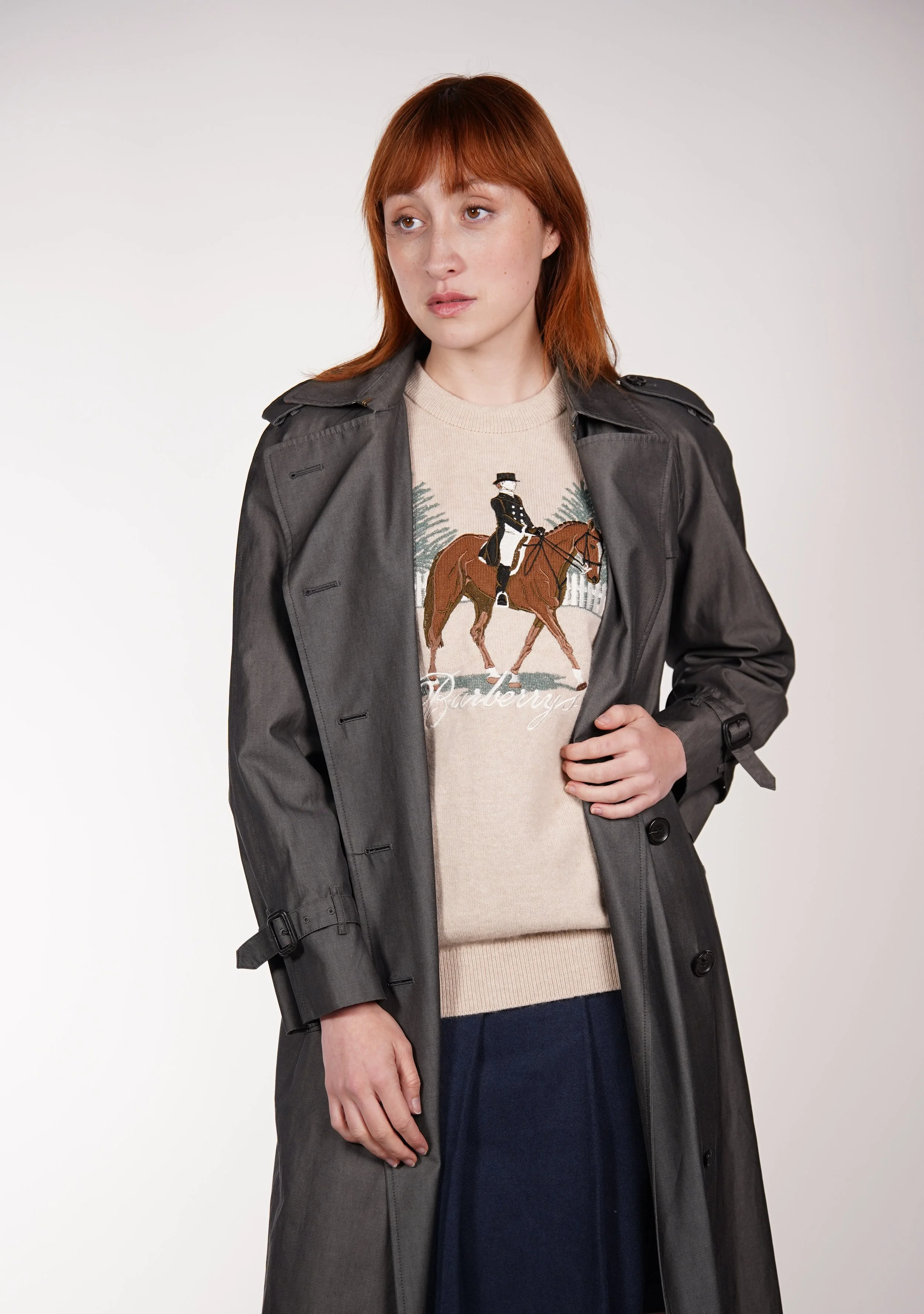 Burberry Grey Coat — Check It Vintage